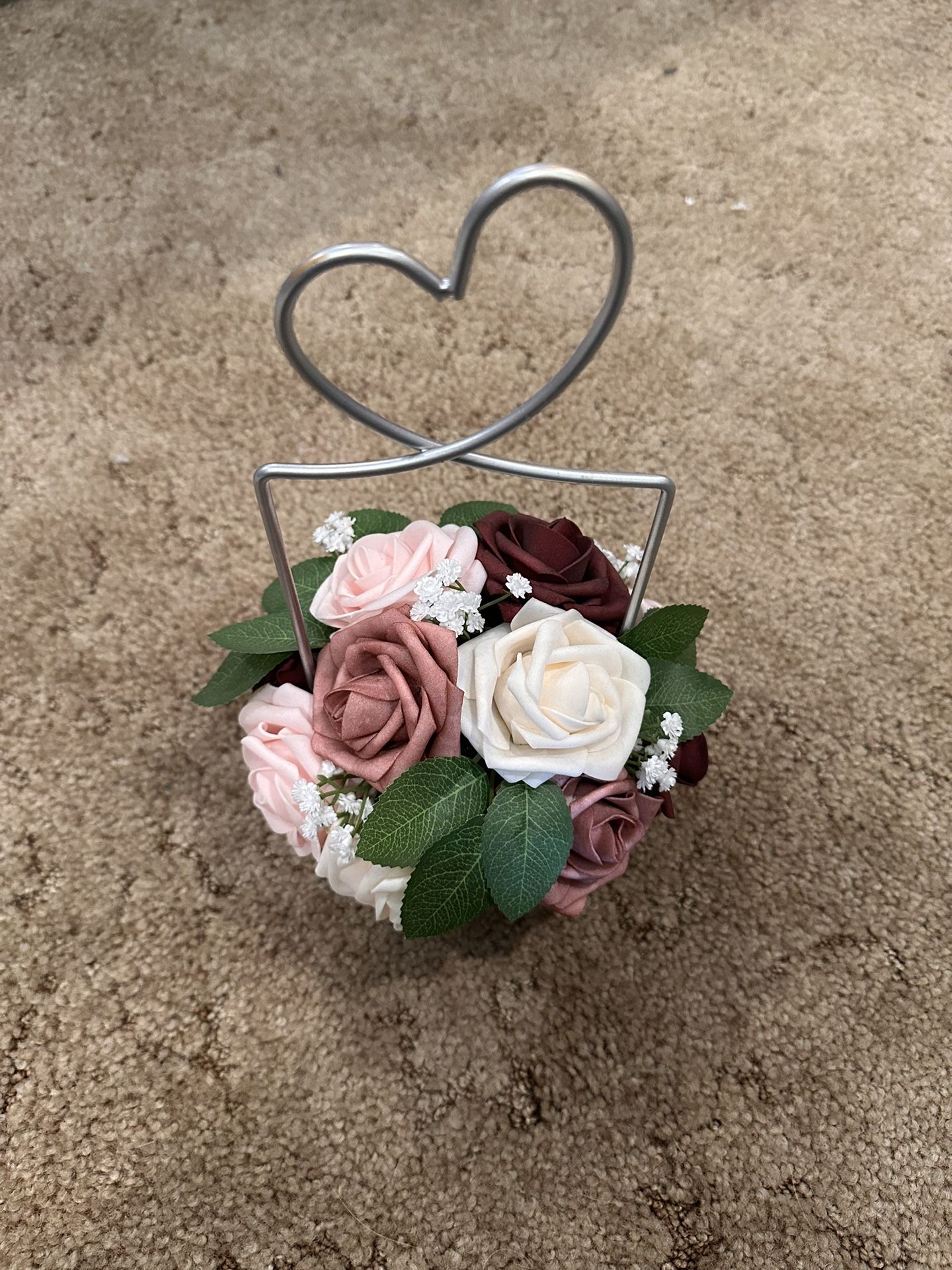 20 Wedding Centerpieces – Blush, Ivory & Burgundy Floral Decor