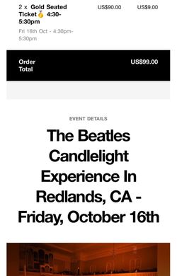 Redlands Candle Light Concert - October 16,2026 The Beatles