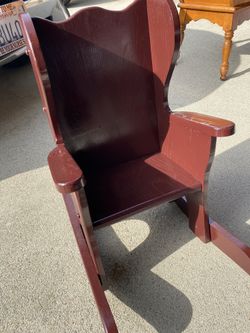 Amish Cherry Oak Wood Child Doll Chair Vintage