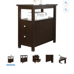 Wood Storage Racks Bookshelf with 2 Drawers