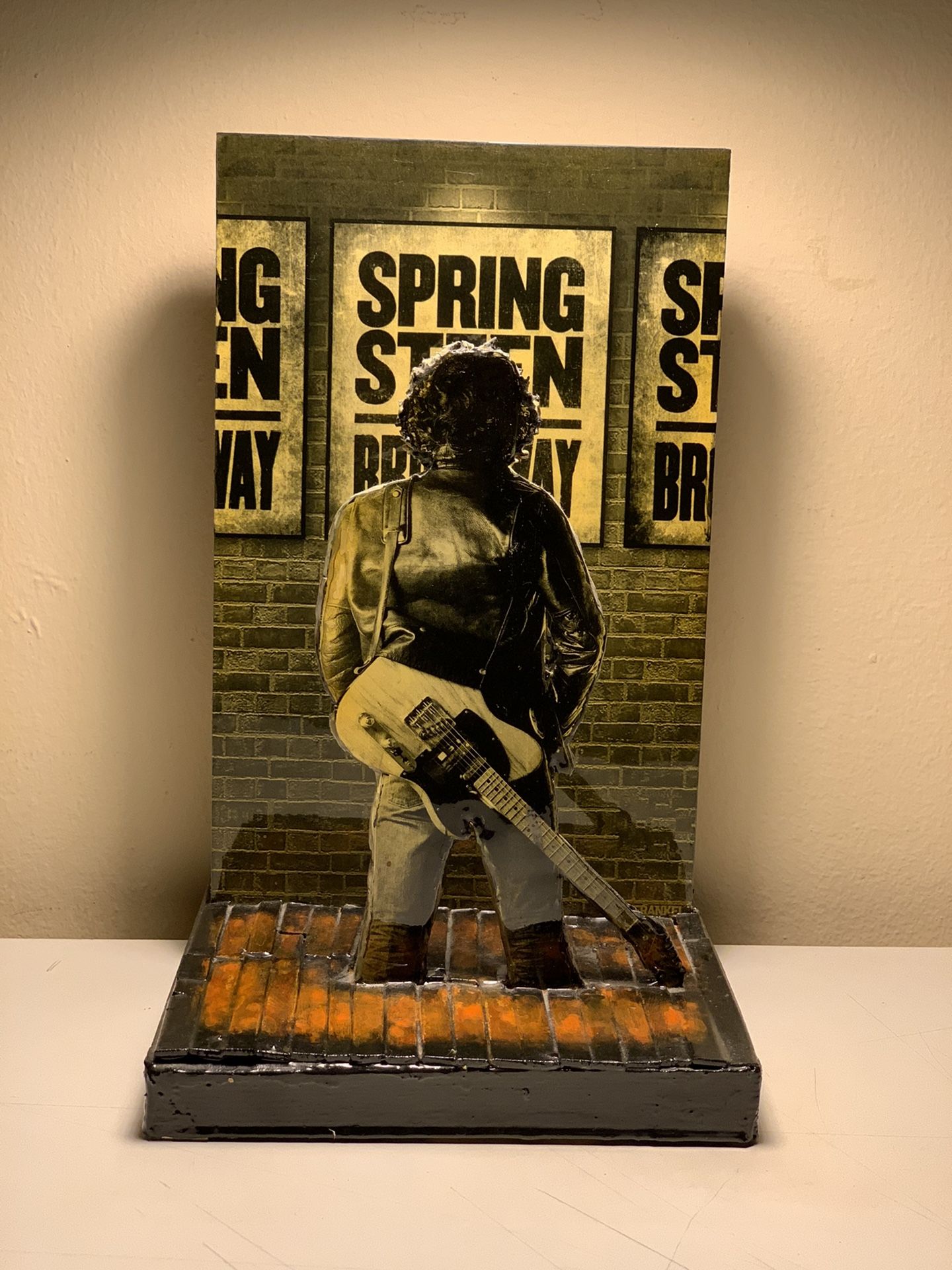 Bruce Springsteen on Broadway Limited addition mixed media sculpture created for Bruce Springsteen‘s charity one of five pieces 9 x 12 x 8 deep minimu