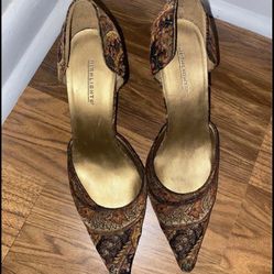 Size 8.5 Brown Paisley Heels
