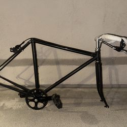 Trek Bike Frame Fixie Single Speed Project w/ Fork Handlebars Crankset