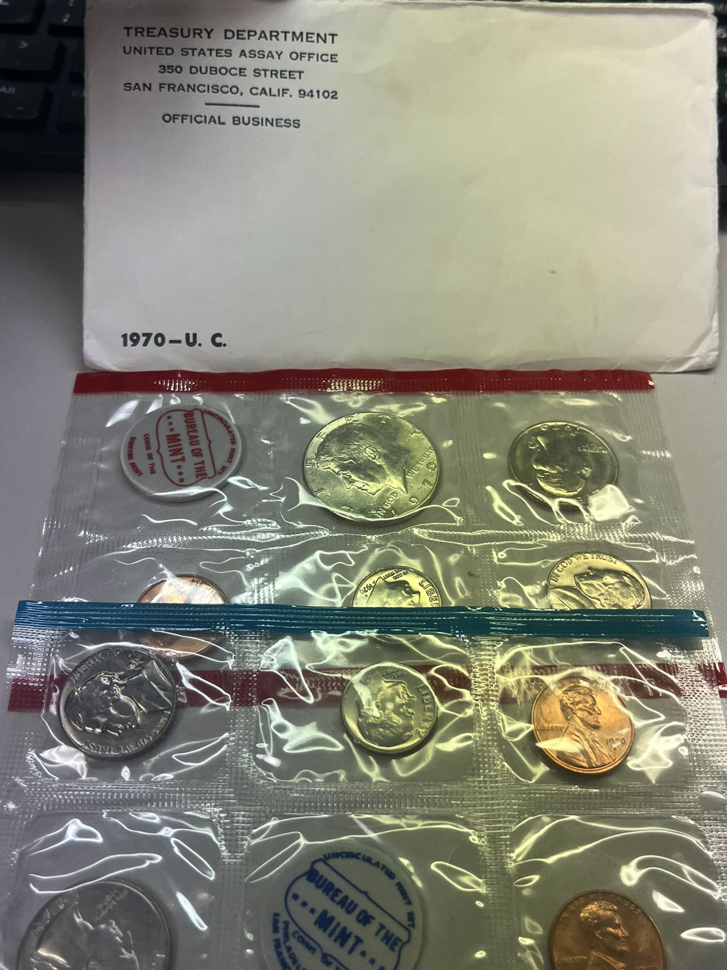 1970 Uncirculated Mint Set 10 piece coin Set (open original package)