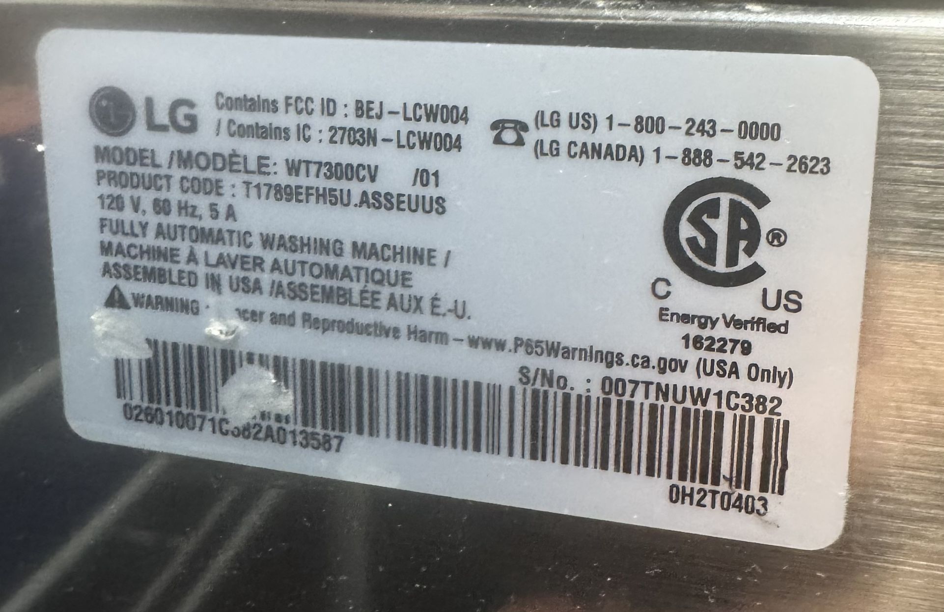 LG Dryer & Washing Set
