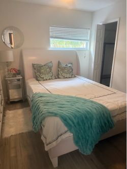 White bed and mattress