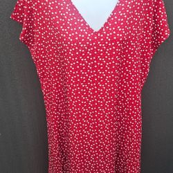 LARGE RED HEART PATTERN DRESS 