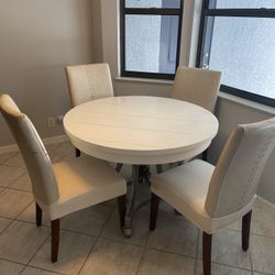 Round White Table With 4 Chairs 