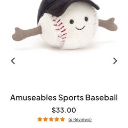 Jellycat Amuseables Sports baseball 