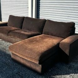 Beautiful Brown Corduroy Sectional 