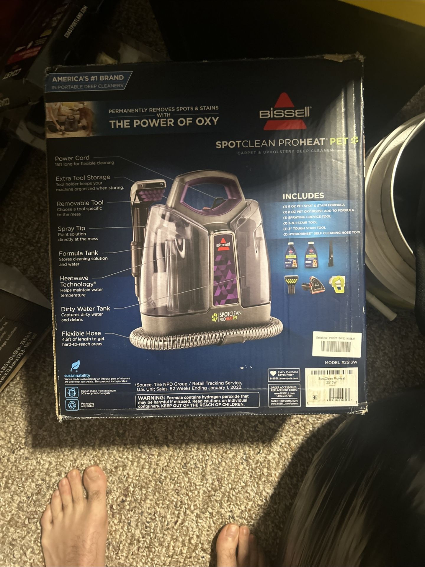 New Bissell Spot Clean 5207-1 Portable Carpet Cleaner Red Gray