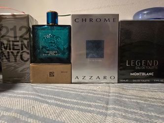 212, VERSACE "EROS", CHROME "AZARRO", MONT BLANC "LEGEND"