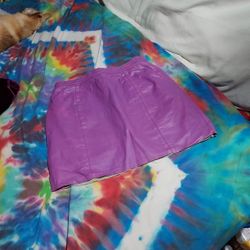 Leather Mini Purple Skirt Size 9/ 10