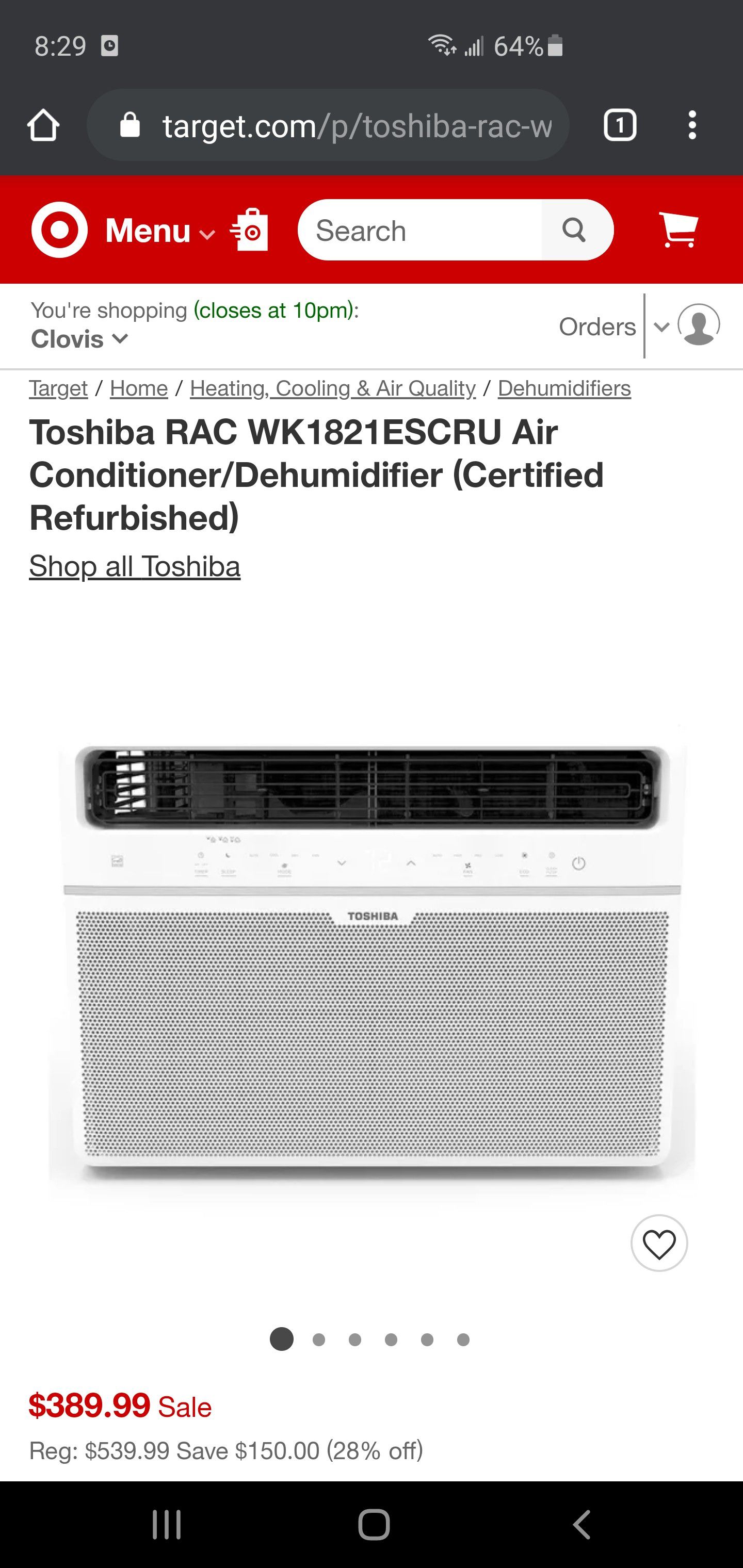 Toshiba window air conditioner