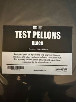 Ecotex® Screen Printing Test Pellons (Black - 15" x 15" - 25 Pack) Disposable Test Screen Sheets for Screen Printing Pallet,