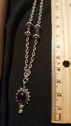 Amethist stone and sterling silver 925 necklace