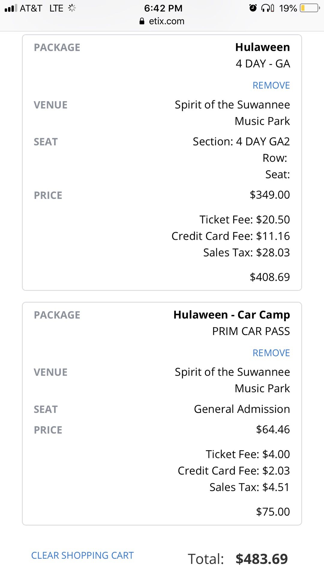 Hulaween 4 day GA ticket with camping parking pass
