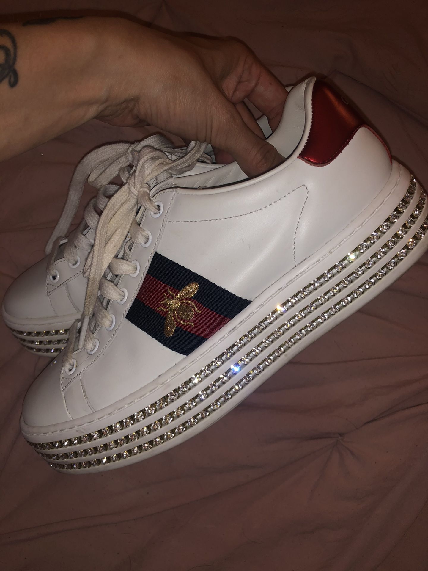 Gucci Ace Sneakers With Crystals