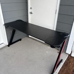 Gaming Desk – 63” x 23.5” | Black with Red Accents
