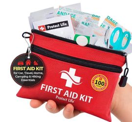 Protect Life Doctor Developed Mini First Aid Kit, 100 Piece Waterproof Emergency Kit