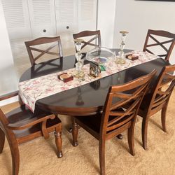Solid wood 6 chair dining room table