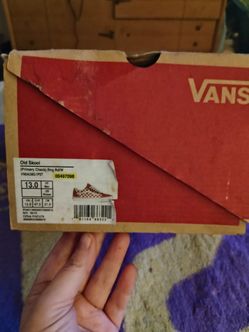 Brand new never used still in the box size 13 vans shoes