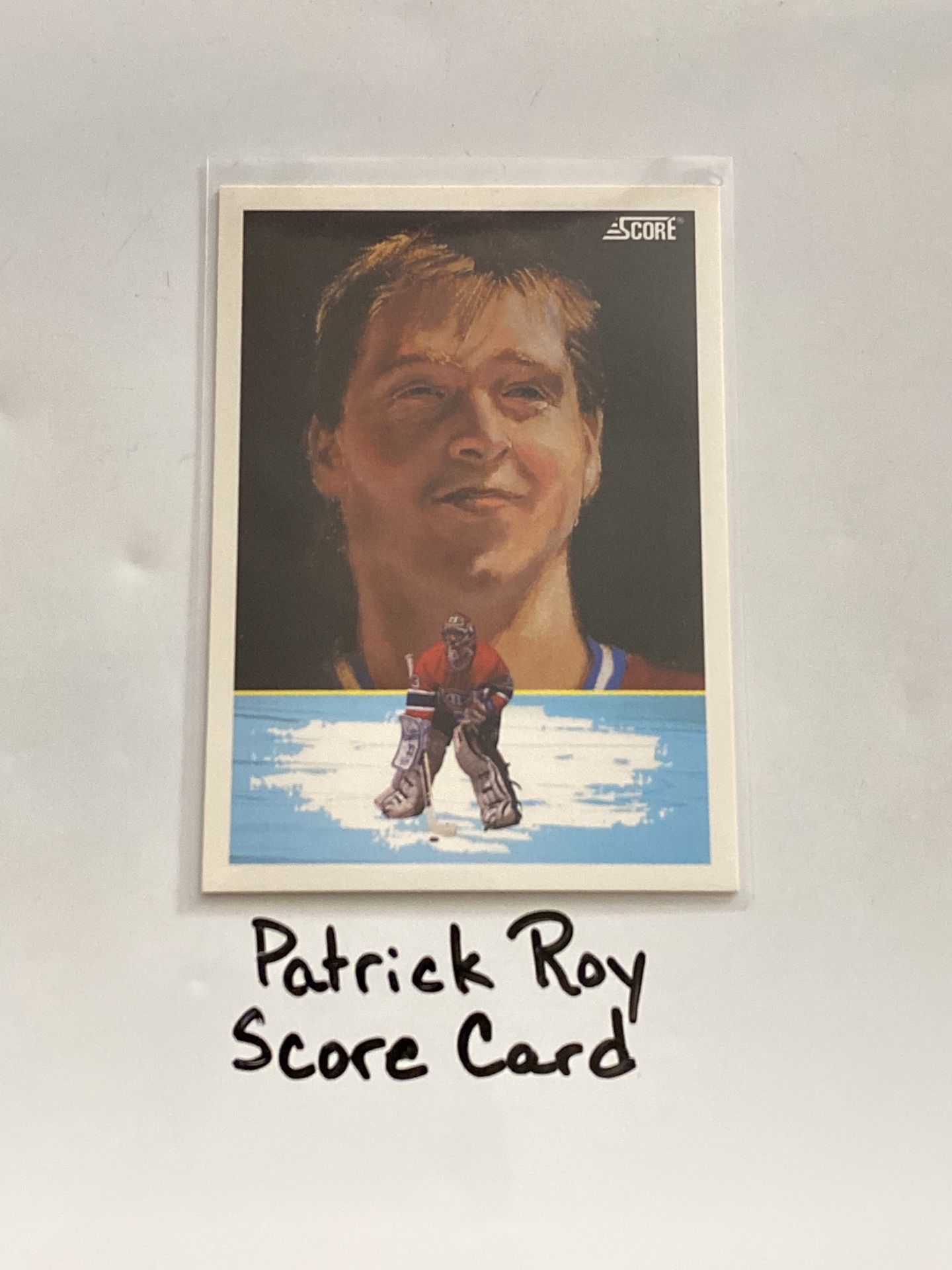 Patrick Roy Montreal Canadiens Hall of Fame Goalie Score Card.