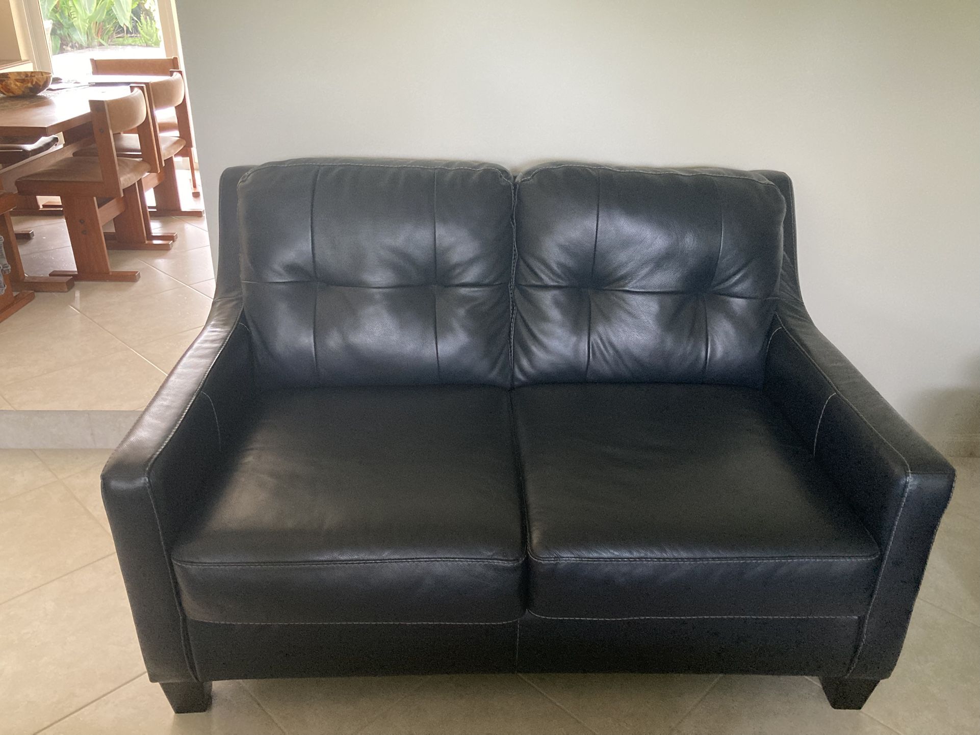 ON HOLD- Leather Love Seat Sofa Couch