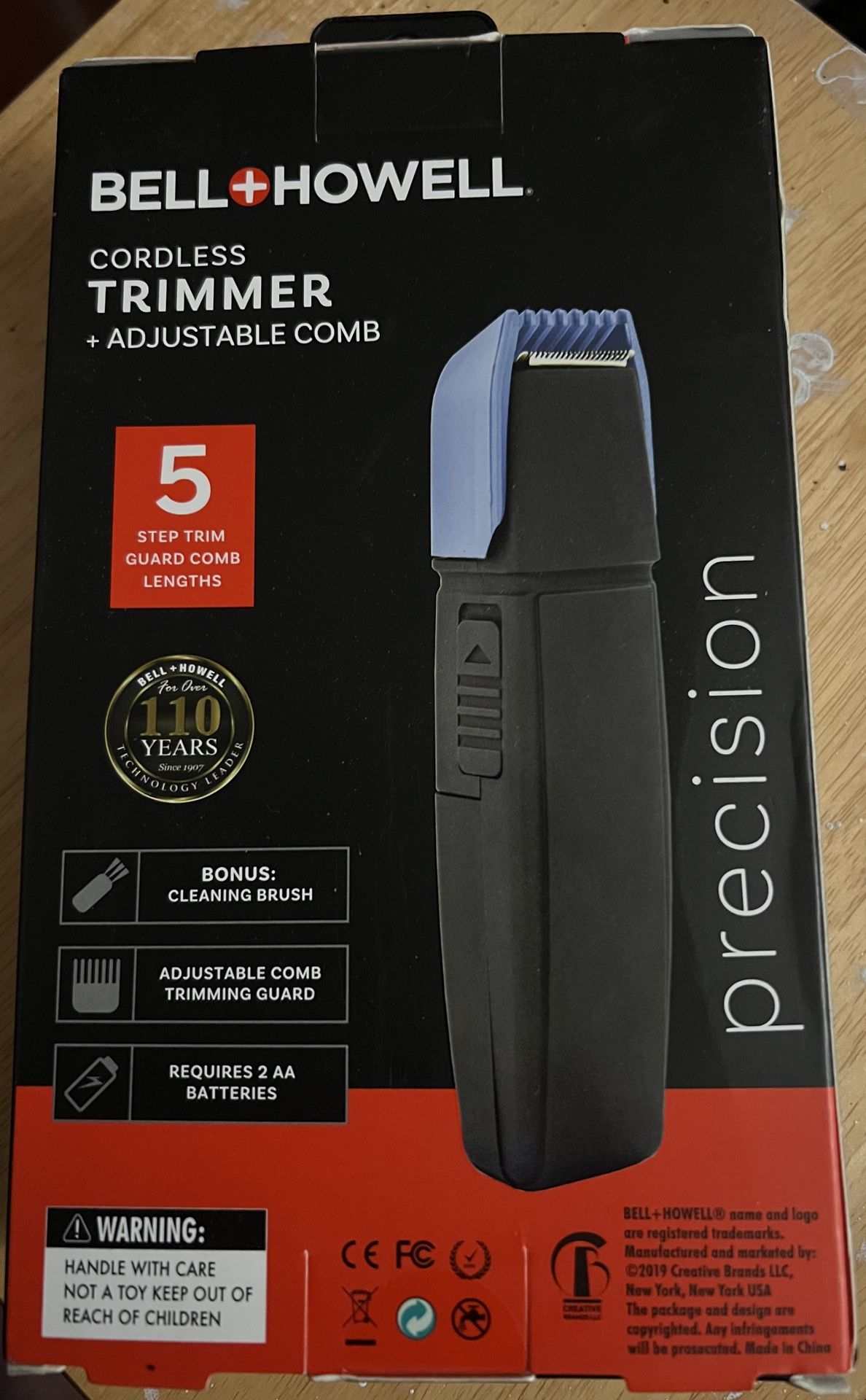 BRAND NEW IN BOX Bell & Howell Cordless Trimmer + Adjustable Comb – New in Box