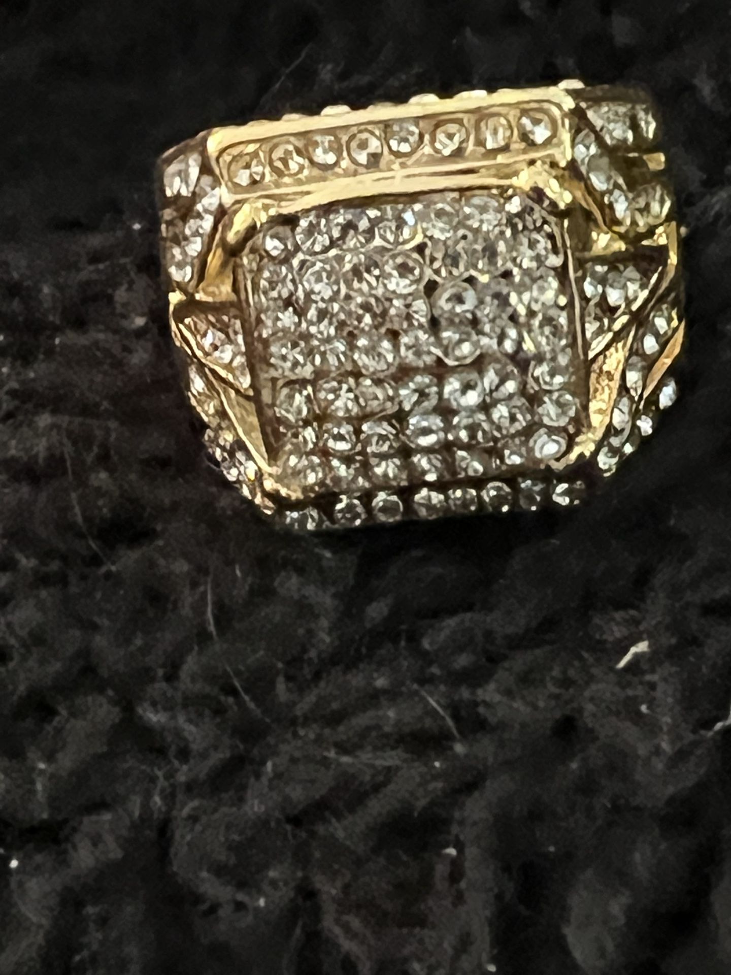 14 Kt Gf Mans Hip Hop Ring…not Solid Gold..New 