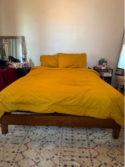 Queen bed frame and mattress
