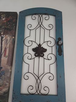 Set of Two Teal Wall Decor