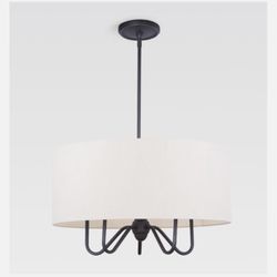 REJUVENATION Berkshire 5-Arm Drum Chandelier, Bronze/ Matte Black