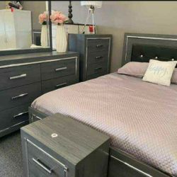 Lodonna Gray Led Panel Bedroom Set 1019