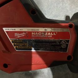 Milwaukee Hackzall 18volt Fuel.  2719-20