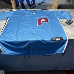 NWT Nike Philadelphia Phillies Powder Blue Kyle Schwarber Jersey Size small