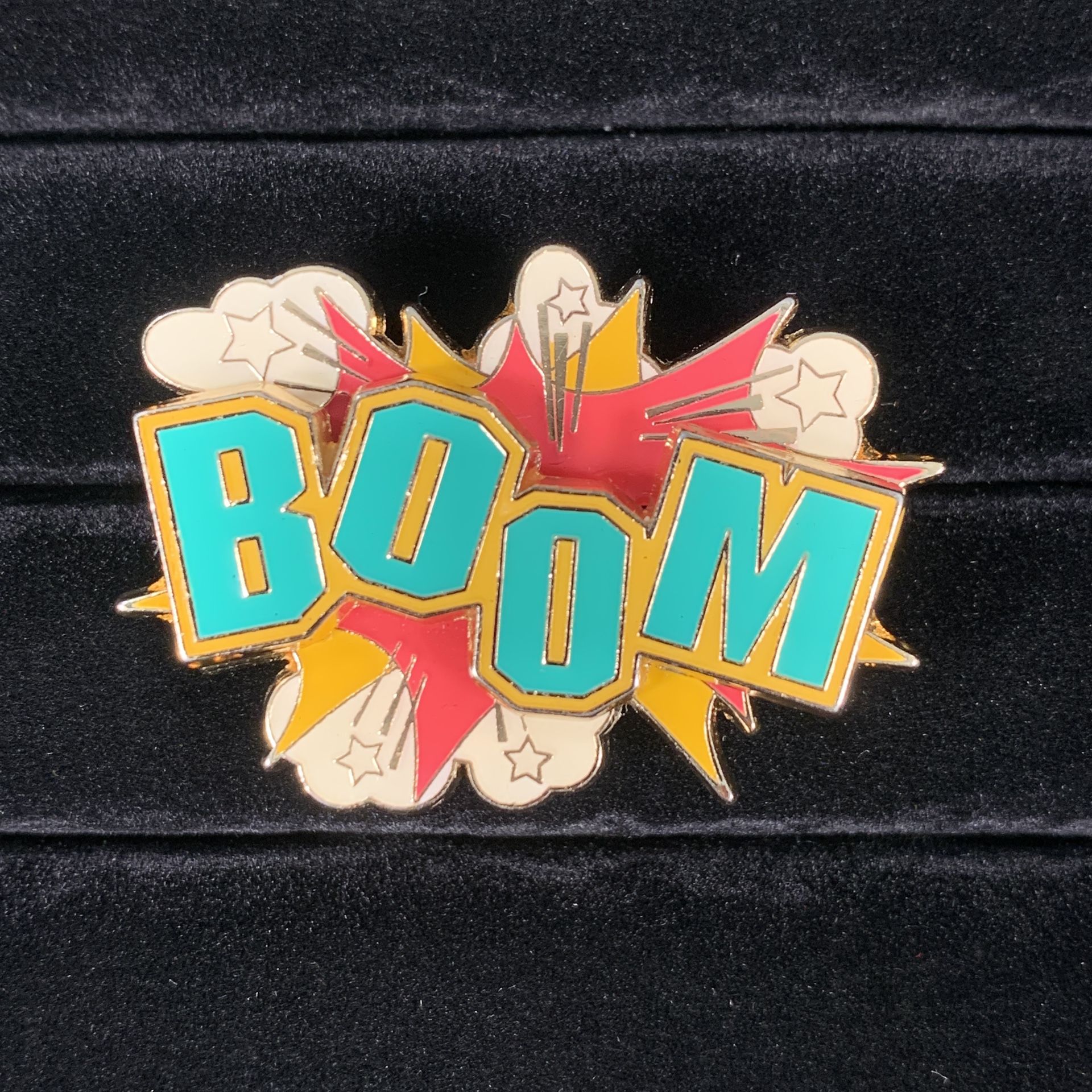 Boom Two Piece Pin on Pin Set Cheer Cheerleader Varsity Athletics Competition