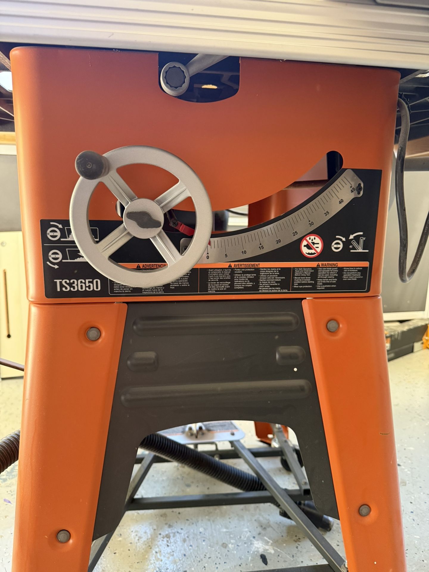 Ridgid TS3650 Table Saw With Rockler accessories