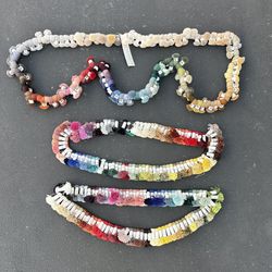Wool Yarn Garland Strand Christmas New Zealand Rainbow Multi-Color Set Of 3 Holiday Party Crafts Art