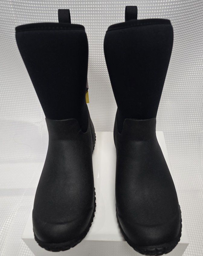 The Original Muck Boot Company. Mid Calf. Black Waterproof Boots WM Size 8