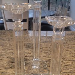 Candle Holder Glass Trio 