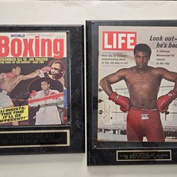 Muhammad Ali Signed Autographed Magazine Lot Plaque
