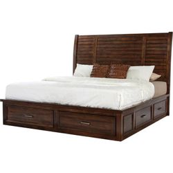 Queen bed frame with 6 drawers.