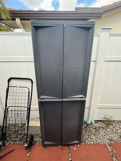 Large Outdoor Storage Cabinet – 2 Door, Heavy Duty Plastic Utility Shed