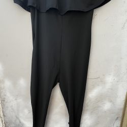 Black Stretchy Open Leg Romper