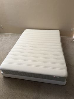Full Size IKEA Mattress With Low Profile Bed Base