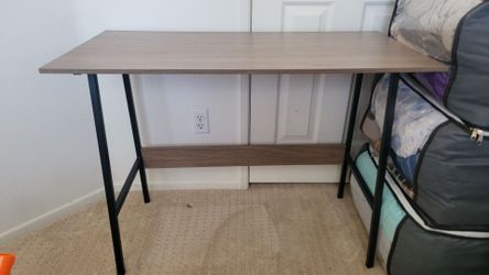 Modern Wood & Black Metal  Desk