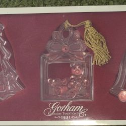 GORHAM CRYSTAL ORNAMENTS