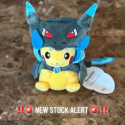 Pokemon Kawaii Poncho Pikachu Mega Charizard X & Y & Sylveon Pokeball Plushies