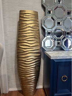 gold floor vase
